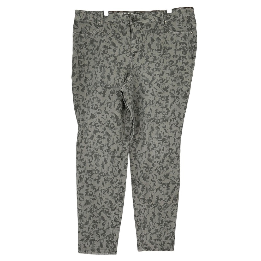 DKNY JEANS Jegging Grey Green Abstract Camo Print‎ Stretch Skinny Pants Size 20W